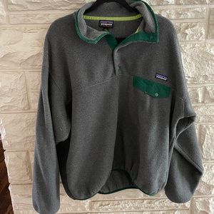 Patagonia Mens Synchilla Fleece T Snap Pullover Grey